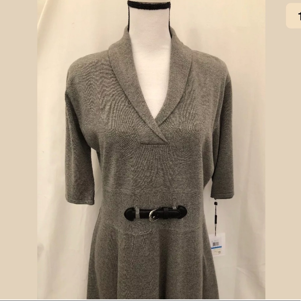 Calvin Klein Gray Wool Blend Sweater Dress XL